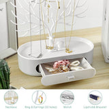 sieradenstandaard, sieradenhouder voor winkels, sieradenboom voor kettingen, armbanden, witte sieradenhouder van plastic, oorbelhouder voor halskettingen, armbanden