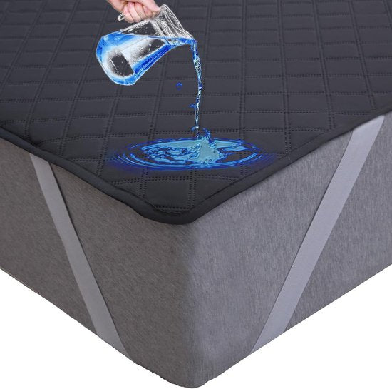 Matrasbeschermer, waterdicht, ademend, waterdicht, vochtbescherming, waterdichte matrasbeschermer, 180 x 200, donkergrijs, matrasbescherming, incontinentie-onderlegger, wasbaar voor bed