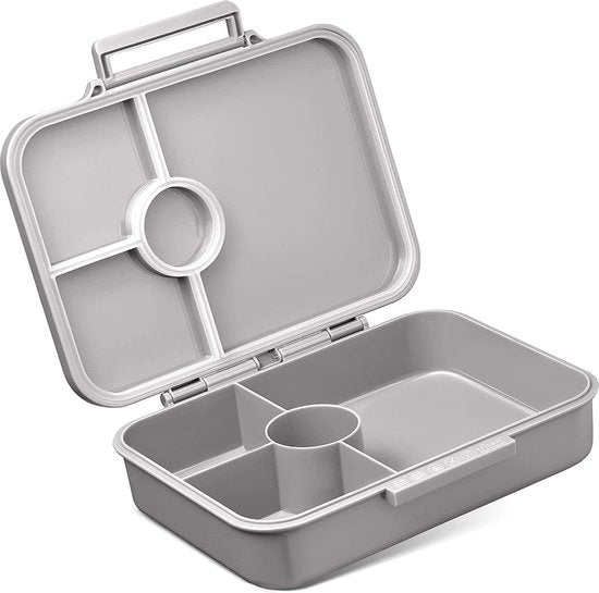 Bia Bento Box voor kinderen, versterkte sluitingen, lekvrij en BPA-vrij, extreem robuust, ideaal voor kleuterschool en school, grijs