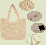 Strohandtas Dames zomerstrandtas Handgemaakte schoudertas Boheemse schoudertas voor dames Vakantiereizen Dagelijks gebruik