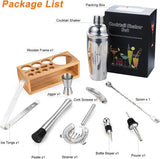 Cocktailshaker, cocktailset, 10-delige geschenkbarset, baraccessoires, cocktailset, 750 ml, premium barkeeperset voor thuis, bar