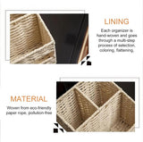 Braided Storage Basket, Multi-Purpose Rattan Basket, Basket with Paper Cord Braided, Baskets Braided Water Hyacinth, for Tabletops, Kitchens, Living Room, Braided Basket