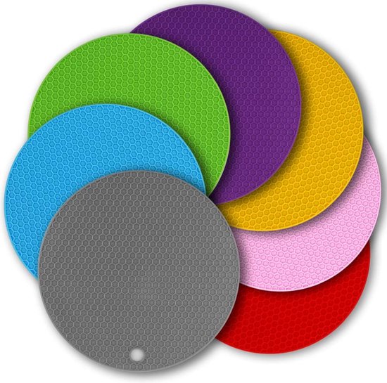 Siliconen Coaster Multifunctionele Cellulaire Siliconen Pad Hot Pads Antislip Siliconen Isolatie Mat 7 Packs