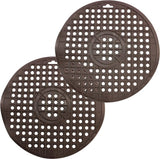 2 x spoelbakinleg - ronde spoelbakmat - inleg voor spoelbakken beschermt het oppervlak van de gootsteen en het servies (2 stuks - bruin)