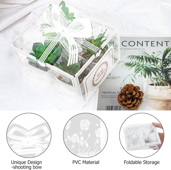 Cadeauset voor kunstplanten: 4 unieke groene kunstmatige vetplantplanten