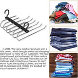 Kledingbroekhanger, ruimtebesparende kasthanger, 6 lagen, 2 toepassingen, multifunctionele broeken, opbergrek, kledingkast, organizer, rekken voor kleding, broeken, sjaals, stropdassen (zwart, 2 stuks)