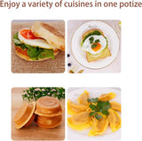 4-kops koekenpan, pannenkoekenpan voor inductie- en gaskookplaten, pannenkoekenpan met houten handvat, antiaanbaklaag, gebakken eierburgerpan, 4 eieren, pannenkoekenpan van aluminium