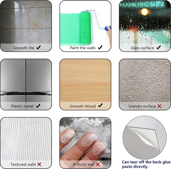 Je ontvangt 4 stuks zelfklevende spiegels, 20 x 20 cm (dikte: 2 mm)