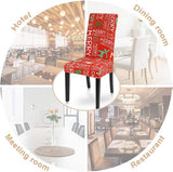 Kerst stoelhoezen voor Kerstmis, 1-, 2-, 4-/6-delige set, stretch, moderne stoelhoezen, decoratie, universele pasvorm voor eetkamer, feest, banket.