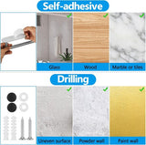 keukenrolhouder zonder boren met 2 zelfklevende haken, RVS houder voor Zewa keukenrol, keukenrolhouder voor wand en onder keukenkasten (zilver)