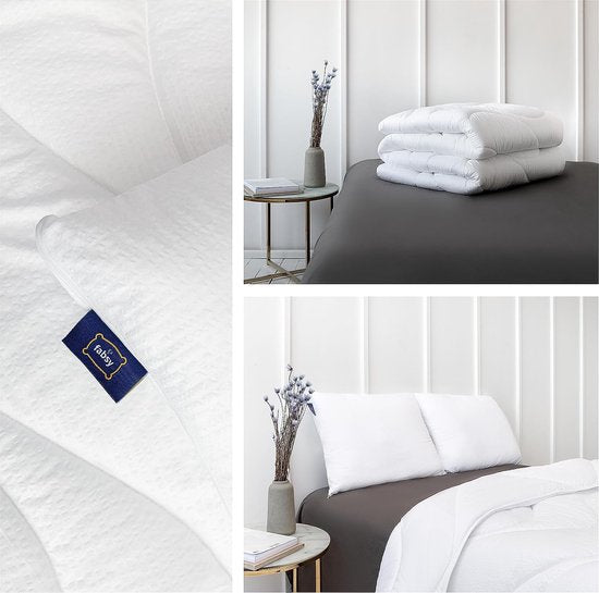 Hoofdkussen om te slapen, set van 2, luxe zacht verkoelend hoofdkussen, ademende polyesterbol-microvezelvulling, machinewasbaar, in hoogte verstelbaar slaapkussen (wit, 65 x 65 cm)