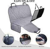 Hondenautostoelhoes met mesh-kijkvenster, en waterdichte huisdierautostoelhoes met zijkleppen, universele pasvorm voor de meeste auto's, heide zwart, S