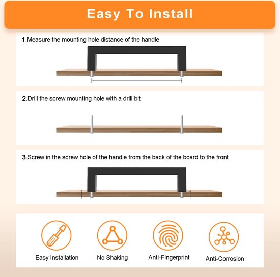 12 stuks meubelgrepen, zwart, 96 mm, kastgrepen, keukengrepen, roestvrijstalen vierkante handgrepen met schroeven en schroevendraaier voor keukens, lades, kasten, meubels