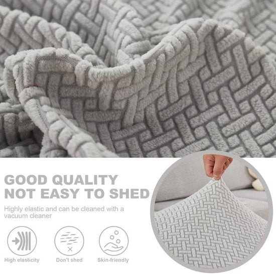 Bankovertrek, stretch bankovertrek, universeel, elastisch, antislip, voor bankkussen, L-vormige chaise longue, meubelbescherming