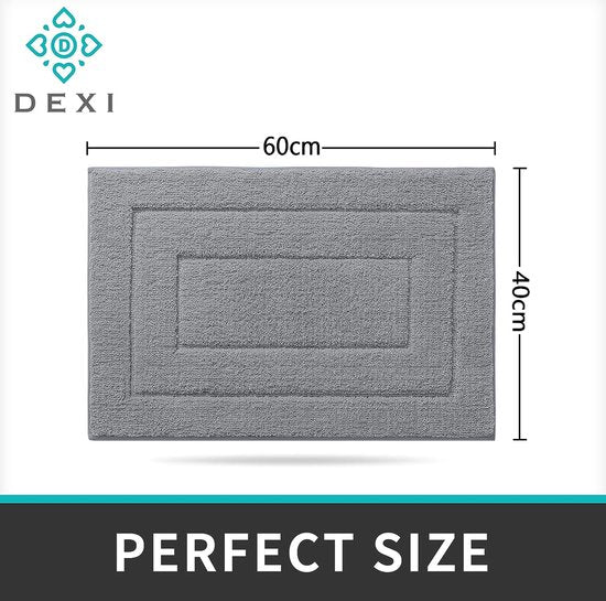 Badmat antislip, zacht badkamertapijt, waterabsorberende badmat, machinewasbaar, badmat voor douche, badkuip en toilet - grijs, 60 x 90 cm