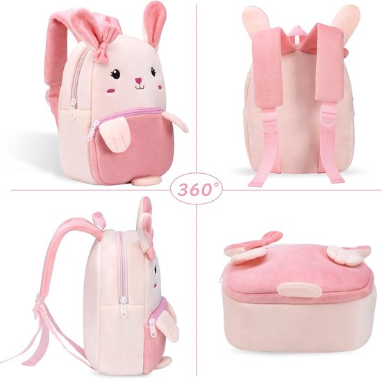 Kinderrugzak kleuterschool voor meisjes jongens kleuterschool rugzak pluche schooltas schattige schattige dieren mini cartoon rugzak 2-5 jaar kindertas kleuterschool wieg kita