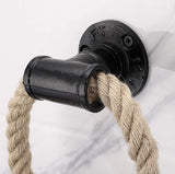 Nautische industriële pijphanddoekringhouder Wandmontage Rustieke handdoekenrek Badkameraccessoires