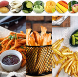 Frietsnijder, frietsnijder, van roestvrij staal, aardappelpers met 2 snijinzetstukken, groente-, kaas- en kaasstifmachine, vaatwasmachinebestendig (roestvrij staal, 1 stuk)