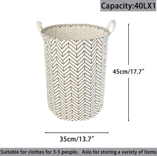 17,7 inch wasmand, opvouwbare pop-up wasmand, waterdicht, rond, katoen, linnen, voor slaapkamer, opslag, babykleding, speelgoed