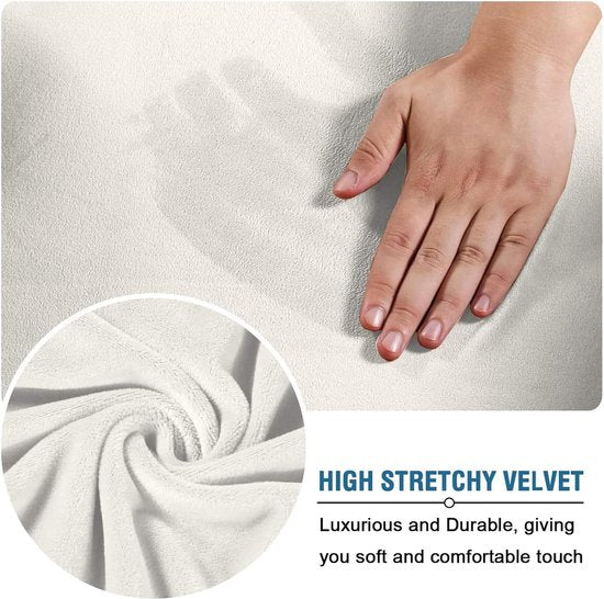 Fluwelen pluche bureaustoelbekleding met armleuning, effen, stretch overtrek voor bureaustoel, elastische stoelhoezen, spandex, kantoor, computer, stoelhoezen, afneembaar, voor bureaustoel, stoelbekleding, wit, L