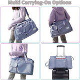 35L damessporttas opvouwbare reistas met schoenenvak en natvak, waterafstotend weekendtas gym reistas handbagage trainingstas voor dames heren blauw