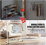 Kledingstang, kledingrek op wieltjes, stabiel kledingrek, de eenpolige 1,2 meter lange kleerhanger (wit)