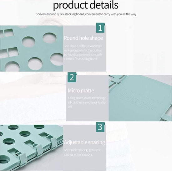 Kledingvouwplank, kledingmap, wasvouwplank, overhemdenmap, T-shirtvouwhulp, kleding voor volwassenen, broeken, wasgoed-T-shirtorganizer, Nordic Green