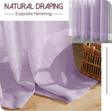 Vitrage, voile stof, halfdoorzichtig, kort, met ingestanste ringen, linnenlook, voor woonkamer, slaapkamer, kinderkamer, beige, 160 x 140 cm (h x b), 2-delige set