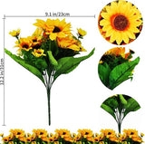4 bundels kunstbloemen decoratie balkon kunstbloemen 52 zonnebloemen zijden bloemen als echte nep zonnebloemen planten herfstbloemen bloemendecoratie voor esthetische decoratie bruiloft tuin