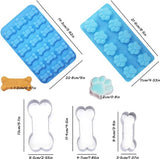 RVS Dog Paw & Bone siliconen mallen Food Grade siliconen mallen (roze en blauw) Verschillende maten Dog Bone Cookies voor chocolade