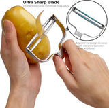 Set of 3 Stainless Steel Peelers for Potato Peelers, Vegetable Peelers and Asparagus Peelers, the Peeler is Sharp and Smooth, Comfortable Handle, Versatile Cutting Surfaces for a Pleasant Peeling