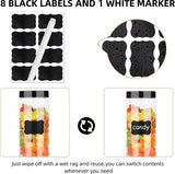 plastic pot met deksel doorzichtige lege containers verpakking van 6, opslagcontainers met luchtdicht zwart voor pinda's, kruiden, koekjes, snoep en droogvoer, lege potten voor opslag