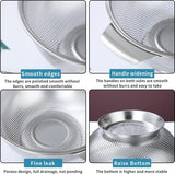 Roestvrijstalen Colander 5 Quart, professionele zeef met heavy duty handgrepen en zelfdragende vaste ringbasis voor pasta, spaghetti, bessen, groenten, fruit, pasta, salades,