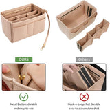 Vilten handtas organizer, beige tas organizer, kleine tas organizer, handtas met sleutelketting, binnzakken voor handtassen, vilten tas organizer voor dames, dames