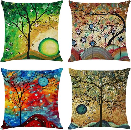 4-delige set fijne knuffelkussens 45x45