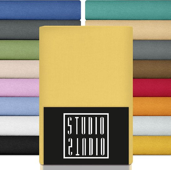 Premium hoeslaken 90-120 x 200-220 cm, Made in Green/EU, 97% gekamd katoen / 3% elastaan, hoeslaken Hoge matrassen Boxspringbedden Waterbedden tot 35 cm, tarwe