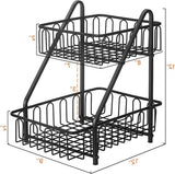 Fruitmand 2 dieren fruitschaal broodmand groenteframe voor fruit, groenten, snacks, thuis, keukenopslag, zwart