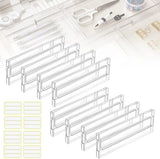 8 stuks verstelbare lades, kunststof lades, transparante lades, lades, lade-scheidingssysteem, verstelbaar, lade-organizer, plank, ladekast, 27,5-52 cm