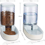 Automatische voederdispenser voor katten, honden, 2 eenheden, 3,8 l, voeder- en waterdispenser voor huisdieren (grijs)