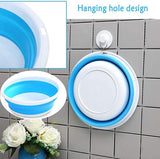 Opvouwbare wastafel, multifunctionele ronde wastafel, opvouwbare ronde spoelbak, wastafel, opvouwbare siliconen bekkenkom voor buiten, irriteren, kamperen, lopen