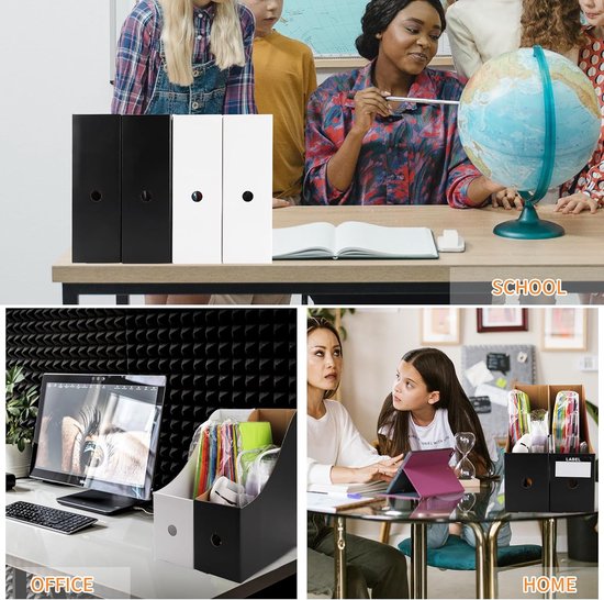 Tijdschriftenhouder, wit, 10 stuks tijdschriftenverzamelaars van kraftpapier, A4-formaat, bureau-organizer voor bestandsmappen, schrijfwaren, kantoorbenodigdheden
