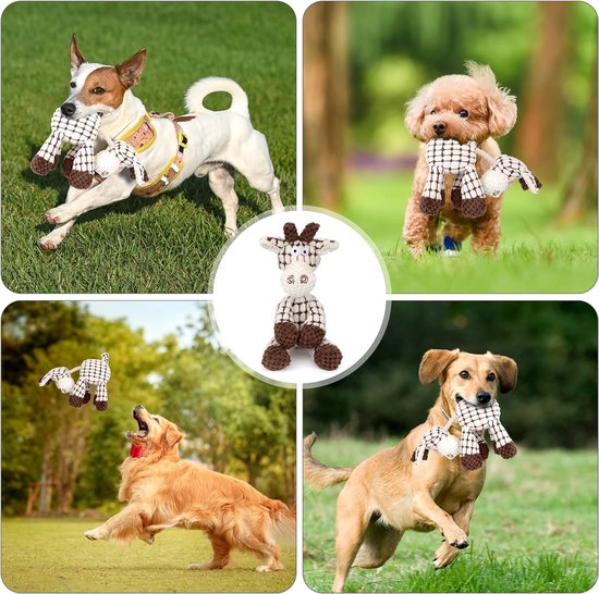 Touwtrekken Pluche Hondenspeelgoed Interactief Hondenspeelgoed tegen verveling Piepend Zacht Kauwen Katoen Gevuld Onverwoestbaar voor Kleine Middelgrote Huisdieren Puppy's Schapen Wit