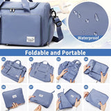 Sporttas voor dames en heren, reistas met schoenenvak en nat vak, groot, opvouwbaar, gymtas, waterdichte zwemtas, lichte trainingstas, jongens, meisjes, duffeltas voor sport, fitness, reizen,