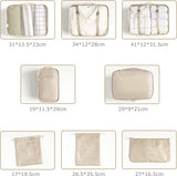 Packing Cubes, kofferorganizer, kledingtassen, schoenentas, reisorganizer, verpakkingskubus, cosmetica, reisorganizer, paktassen voor koffer (8-delig, beige)