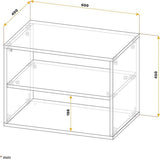 boekenkast, 2 vakken, 60 x 45 x 40 cm, smal rek, spaanplaat van hout, modern, grijs, staand rek, kantoorboekenkast, rekken en planken, printerstandaard, printerrek, archiefkast