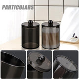3 stuks wattenstaafjeshouder, wattenstaafjeshouder, wattenschijfdispenser, cosmetica-organizer, voor wattenstaafjes, ronde wattenpads, flossen, wattenbolletjes, make-upsponzen (zwart)