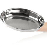 4 x ovale schaal - metalen serveerservies voor mezze of antipasti - schalen als plank - glanzende decoratieve schaal voor het presenteren van fruit en snacks (4 x 26 cm)