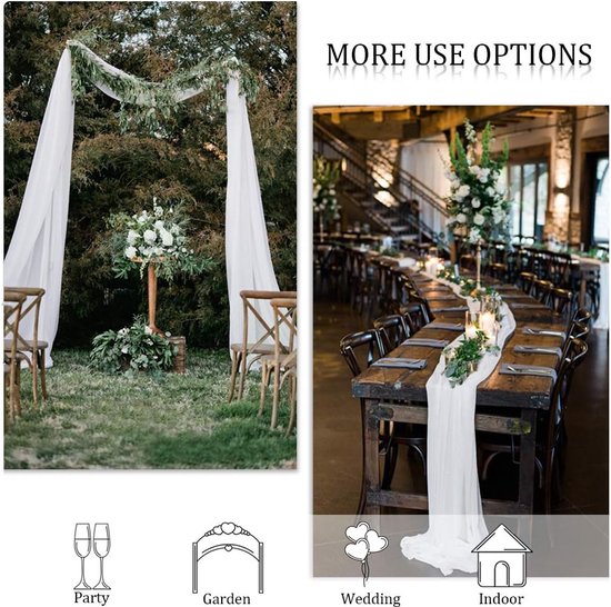 Hemelbed, gordijnen, wit, tule stof, per meter, transparant, dwarsophanging gordijn voor woonkamer, raam, decoratie, dwarsophanging, vrije hand decoratie voor bruiloftsboog en trouwbogen, 1