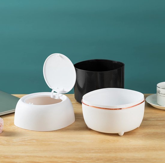 Plastic prullenbak Creatieve mini-desktopprullenbak met deksel Kleine prullenbak voor thuiskantoor