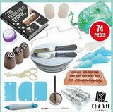 Taartaccessoireset, 74-delige uitrusting en gereedschap, inclusief e-boek en Russische spuitgietset | Professionele icing-spuitmond, taartdraaischijf en icing-spuitzak